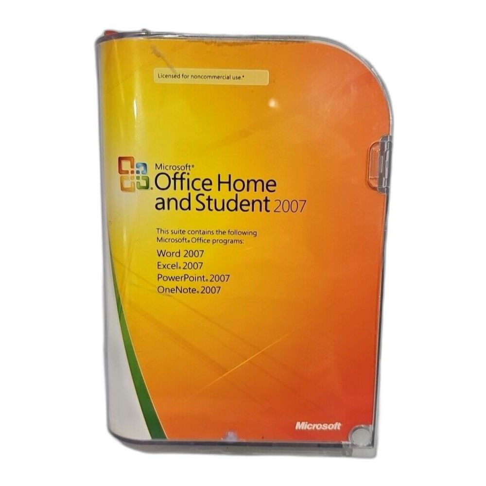 Microsoft MS Office 2007 Home & Student GENUINE Disc & Product Key w/ Case